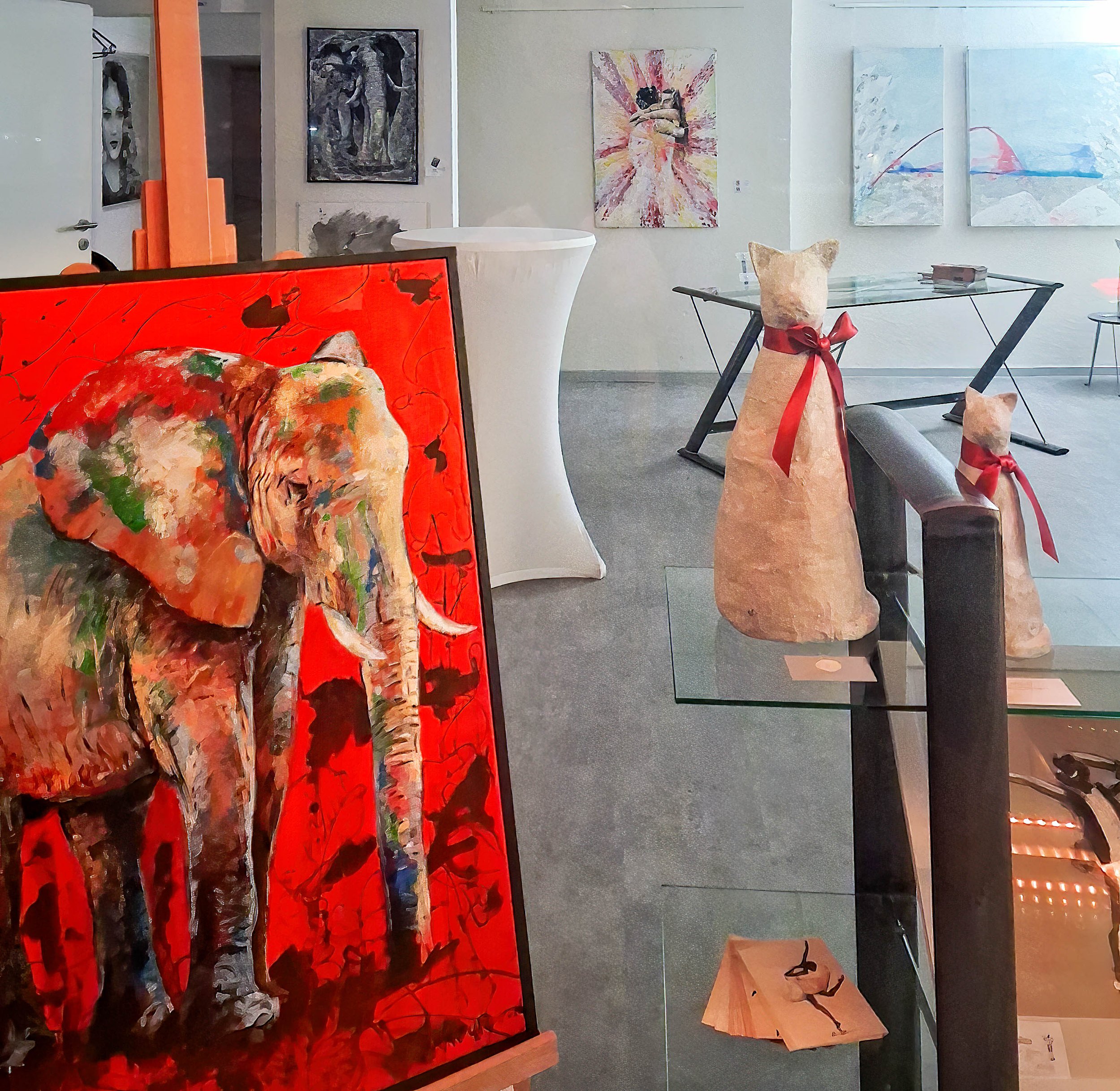  "Jahres-Abschluss-Ausstellung 2025" der Mitglieder vom Kunstforum-Pfinztal mit Bildern und Skulpturen