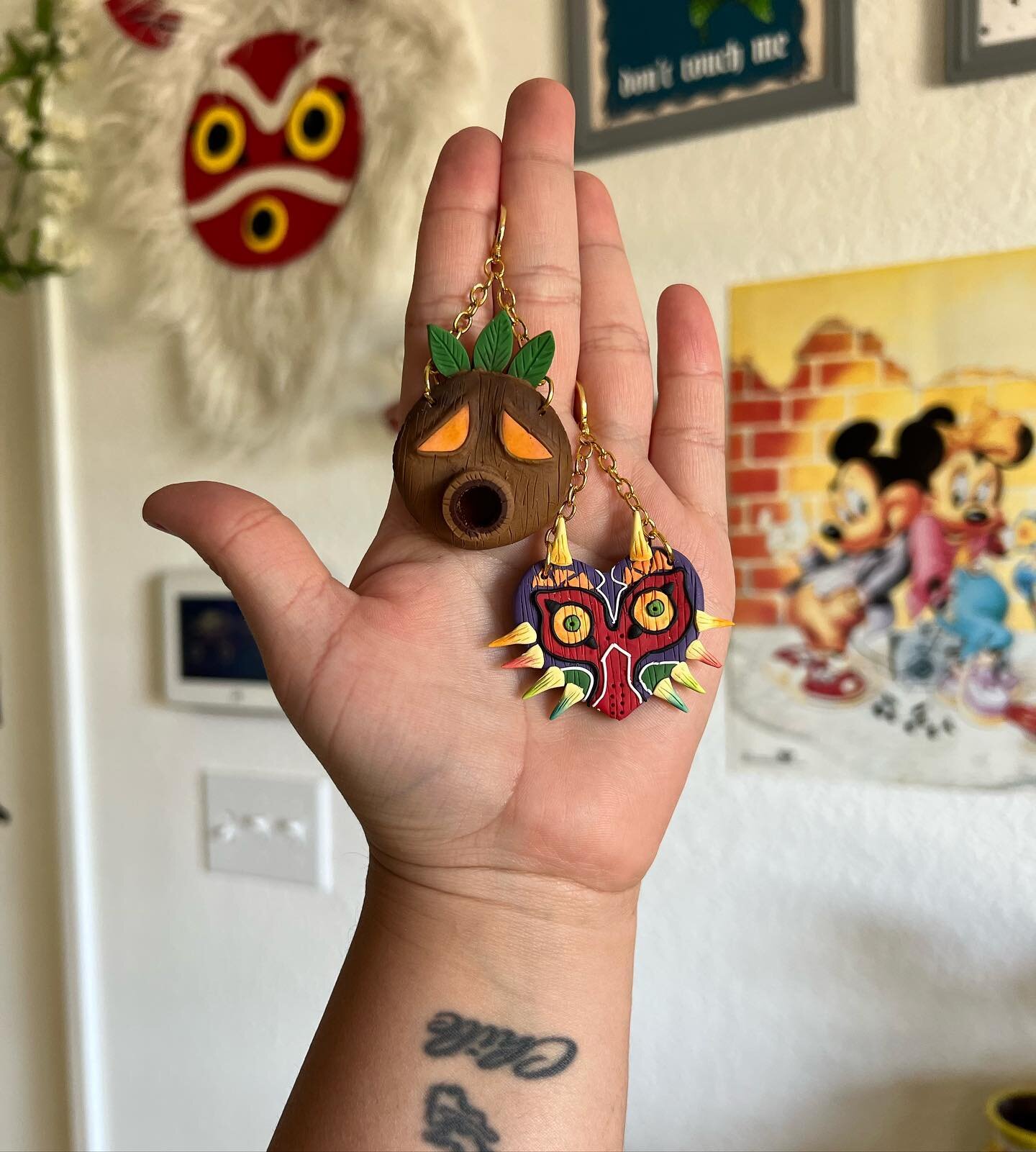 Deku &amp; Majora mask customs 🖤

NFS! Loves having to sculpt these pieces 🥹 really proud of them!