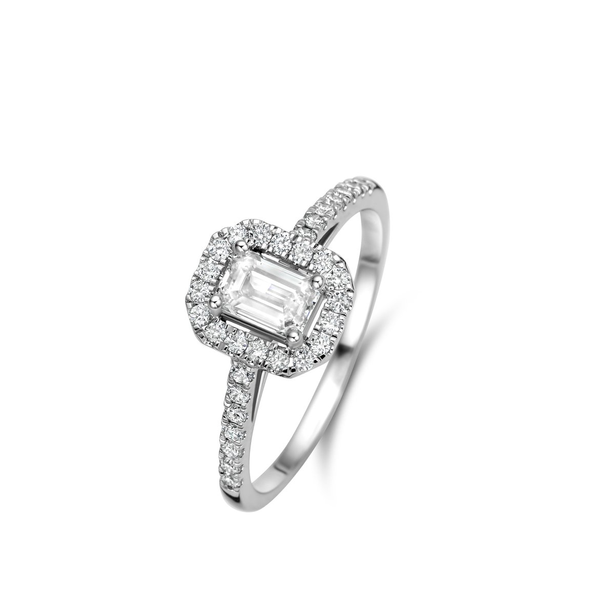 Bague entourage - or blanc 18k