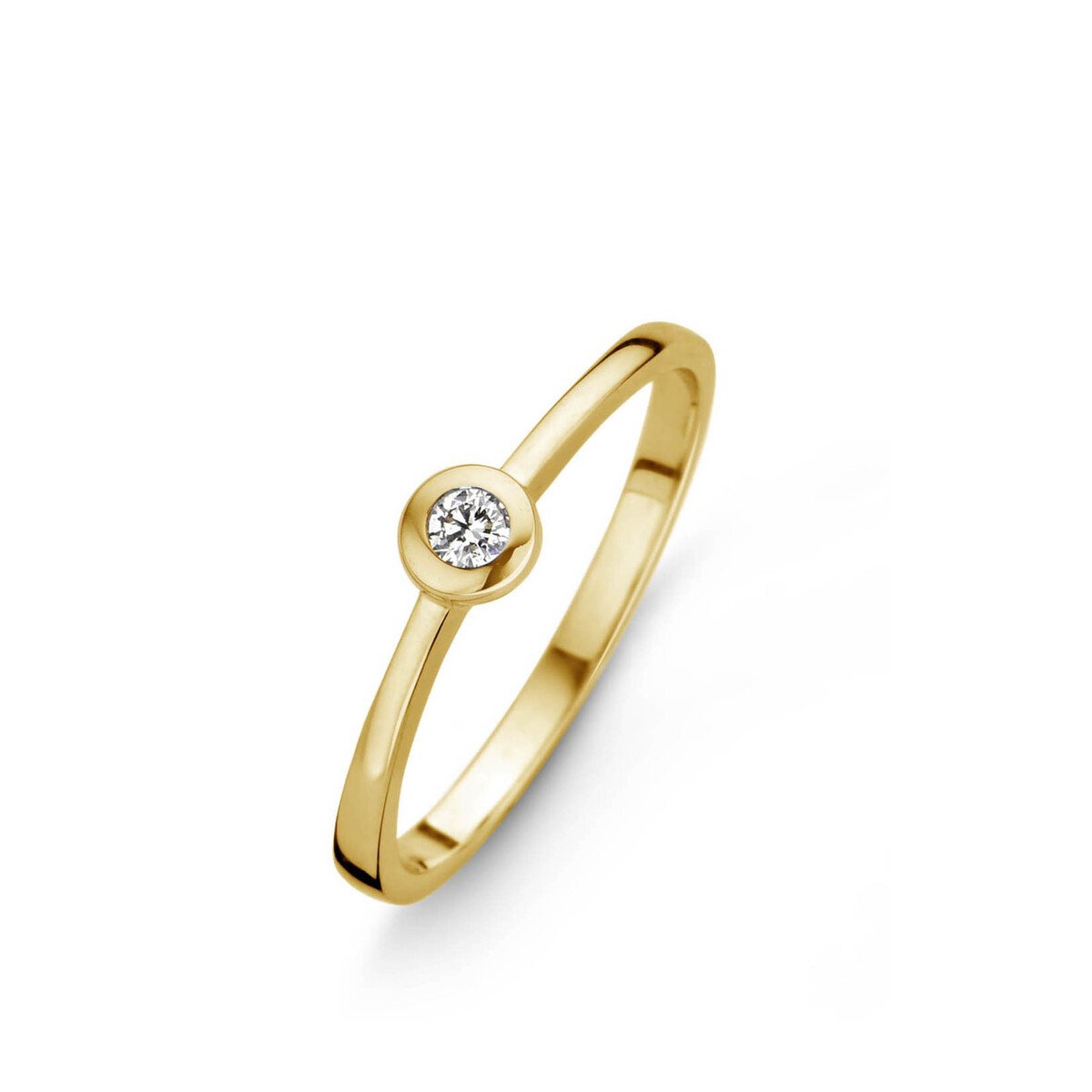 Bague Solitaire brillant or jaune 18k
