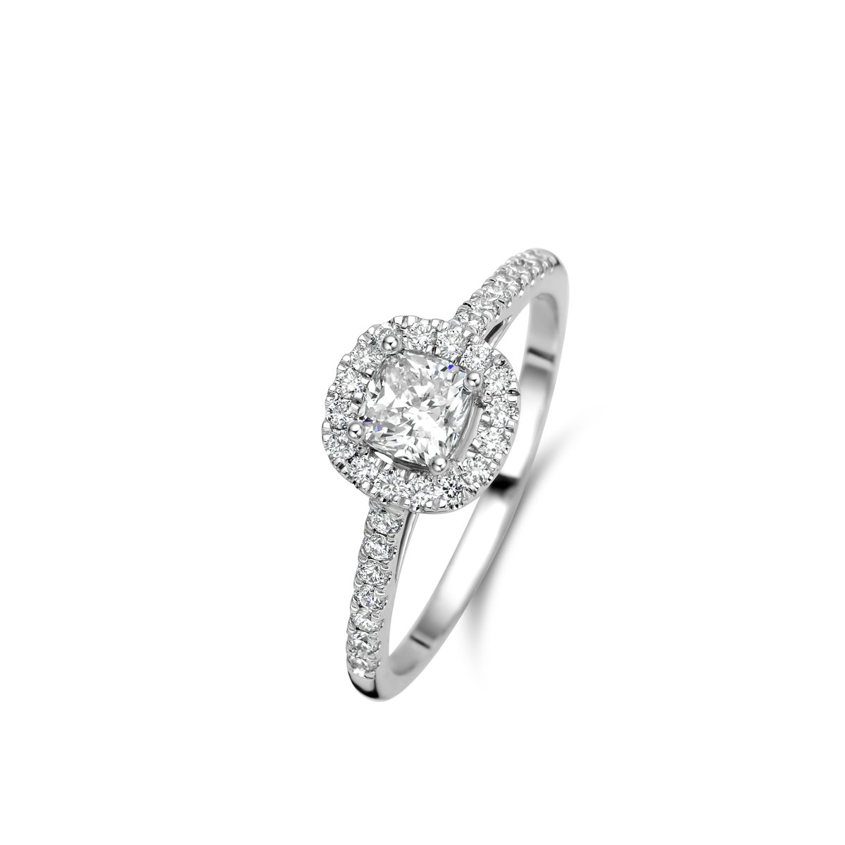 Bague entourage or blanc 18k