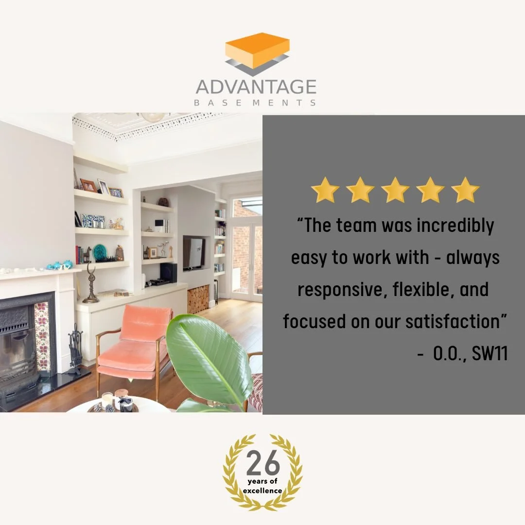 Feedback like this makes our work worthwhile.

If you&rsquo;re thinking about starting your own project, get in touch: Info@advantagebasements.co.uk

#basementrenovation #clientreview #constructionservices #basementremodel #interiordesign