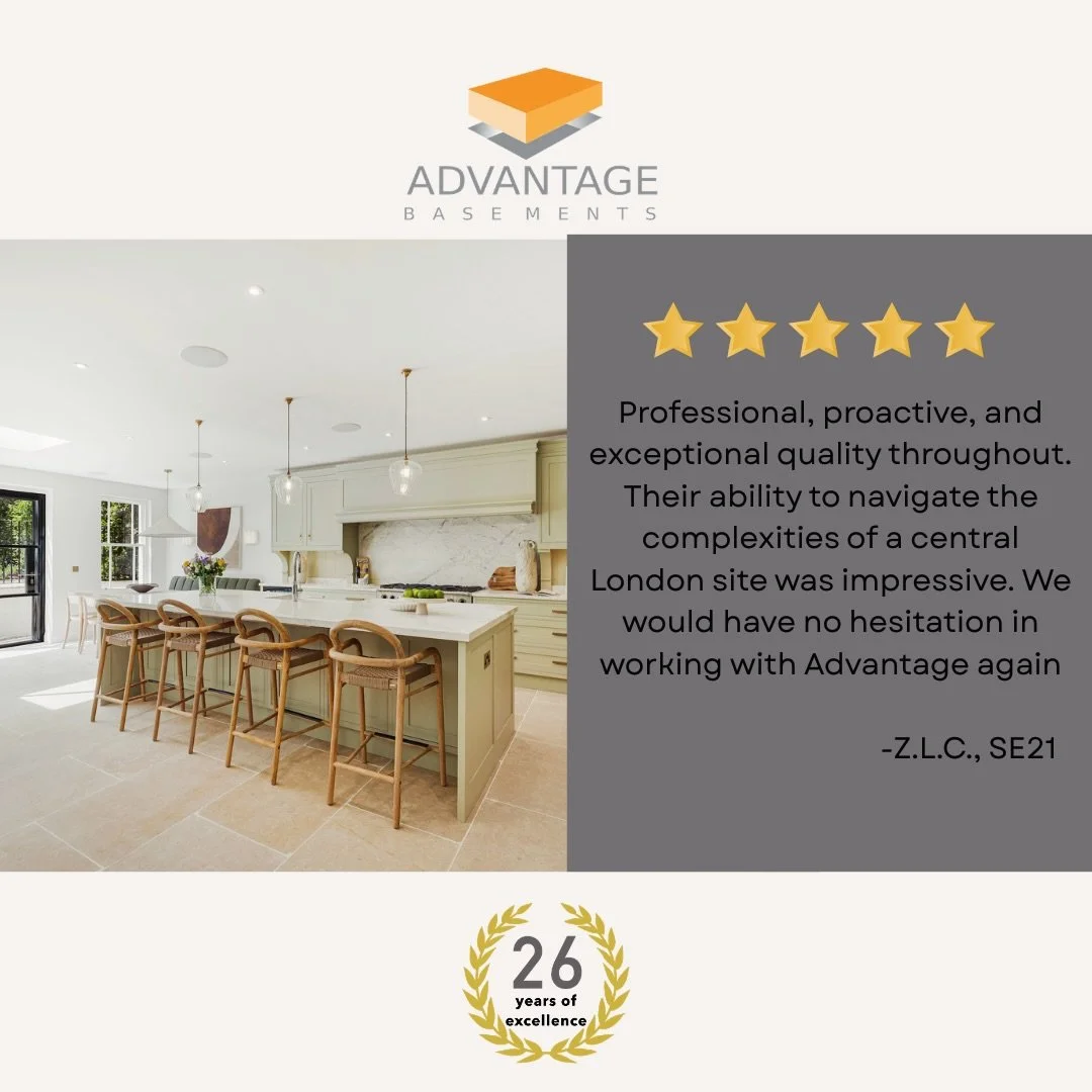 Proud to receive feedback like this from our clients.

If you are thinking about starting your own project, please get in touch: info@advantagebasements.co.uk

#londonconstruction #clientreview #basementrenovation #homerenovation #luxuryhomes