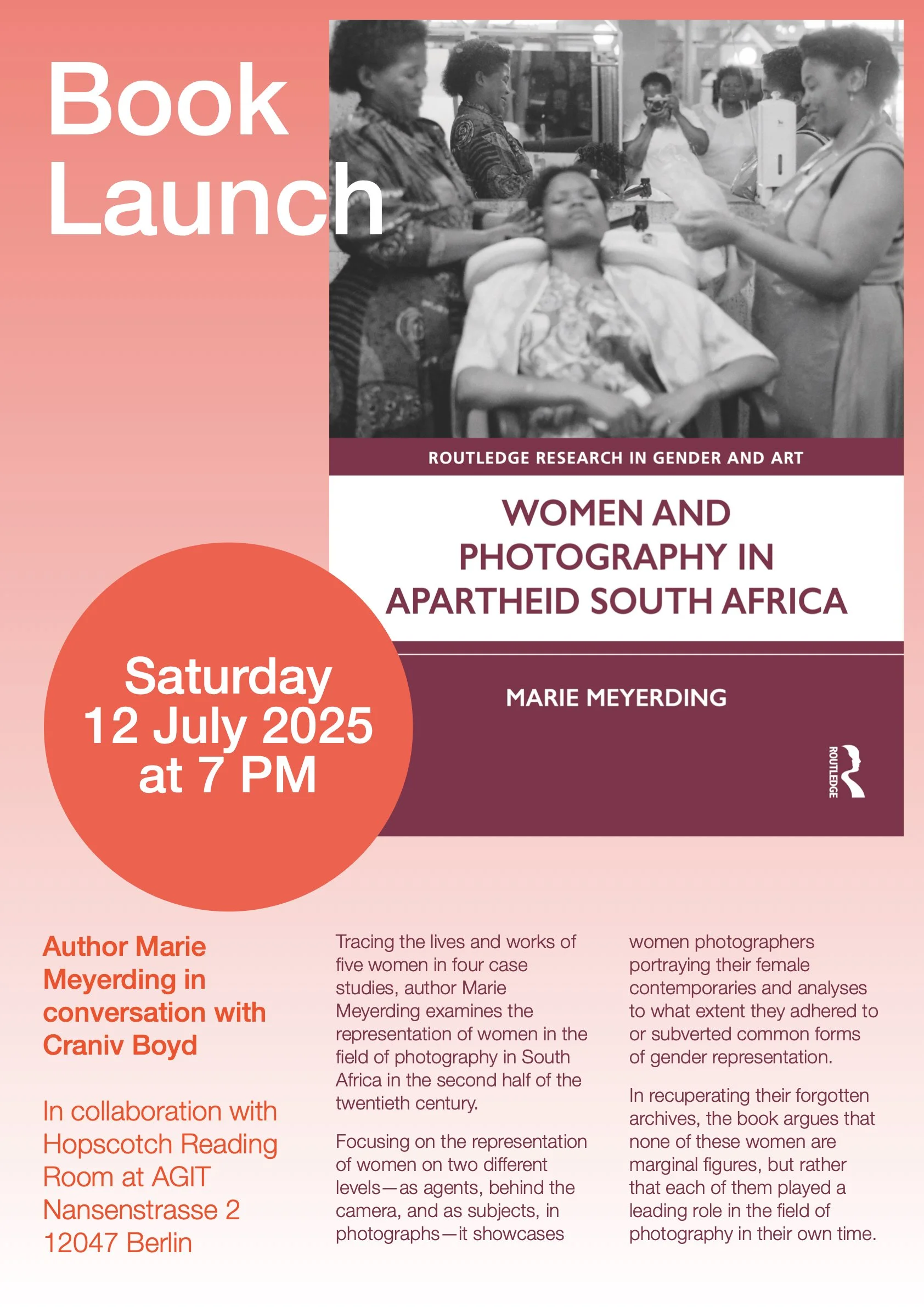 Book Launch Women and Photography in Apartheid South Africa