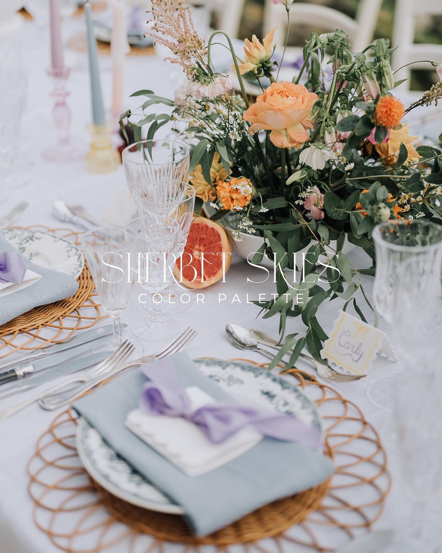 Reminiscing on one of our favorite color palettes from last year that we proudly called: 'Sherbet Skies' 💗

Do you already have a color palette set for your wedding or is it just too hard to choose? 
Let us help you create your beautiful color schem