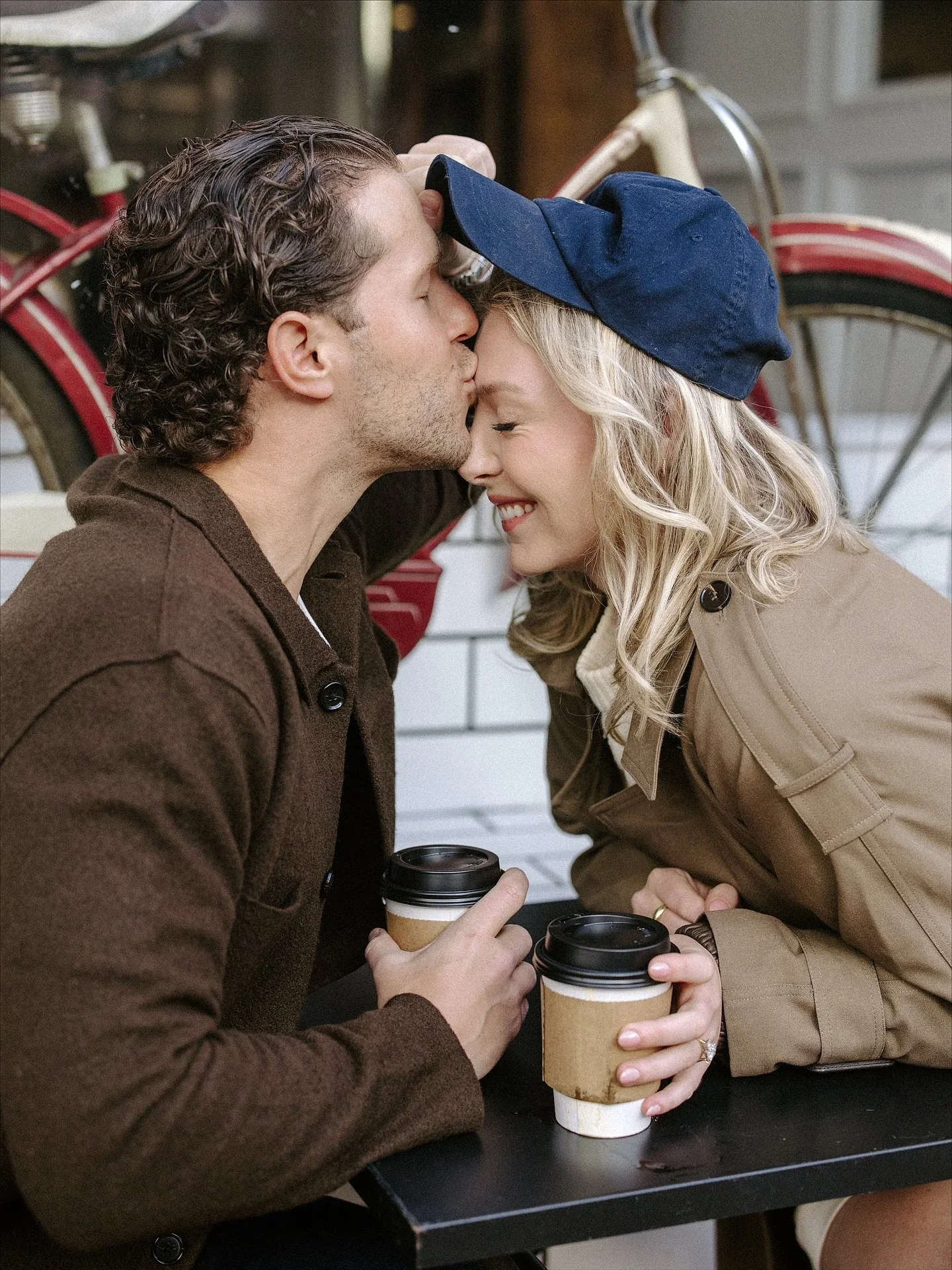 Julia &amp; Conor on a perfect fall date day from earlier this week☕️🍂 We kicked off their session by fueling with a little espresso, and ending it on the beach on one of the windier Chicago days - and had so much fun the whole dang time!!! Julia ha