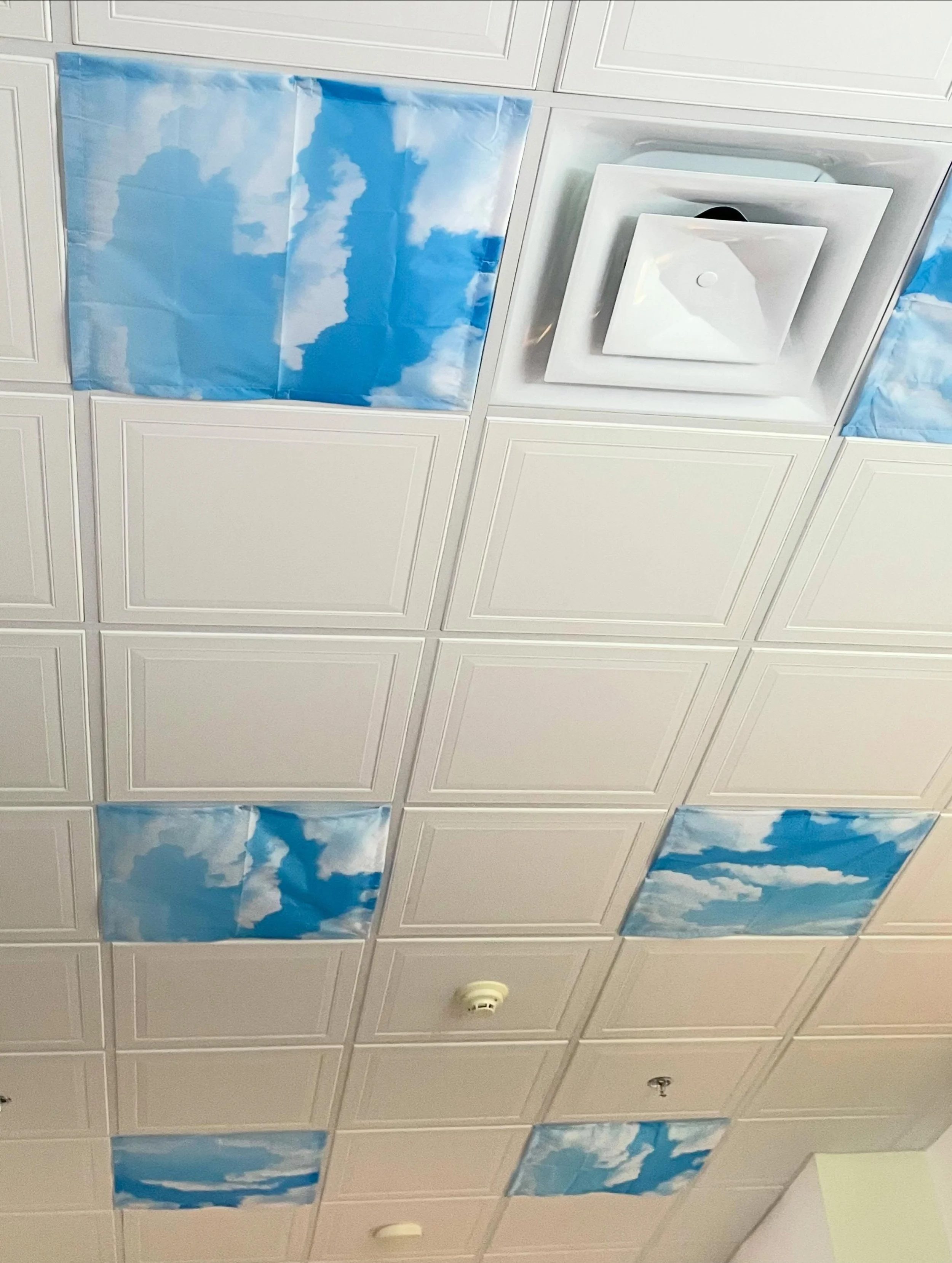 When you show up to a high school creative writing class to share about your book w a specific focus on setting, place, and &ldquo;set details&rdquo; and the ceiling of the class room happens to be patchworked with almost exactly the same fabric you&