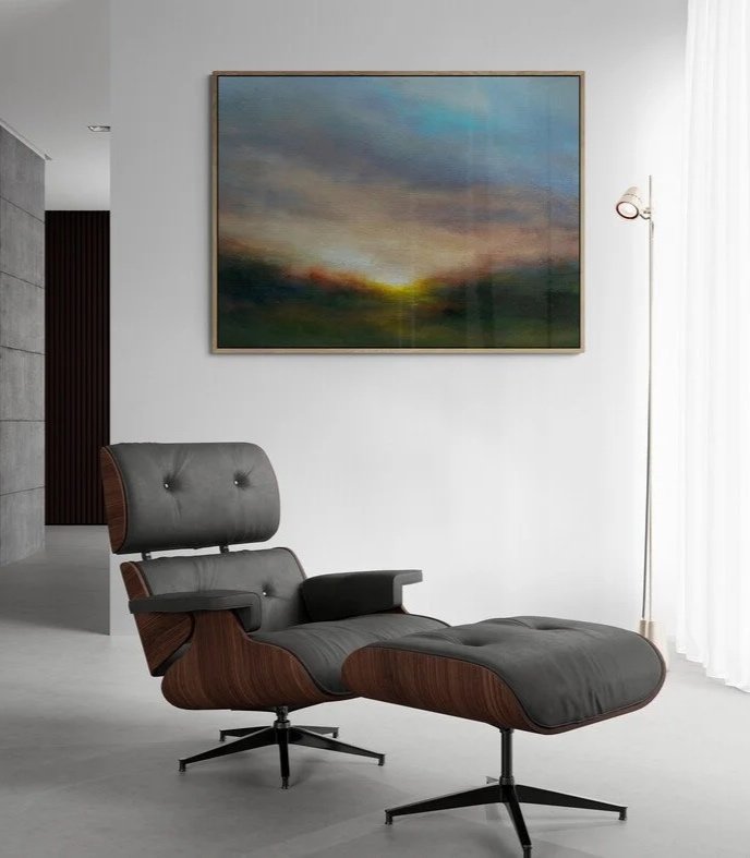 Daybreak Shadows large impressionist canvas painting by Mary Burtenshaw