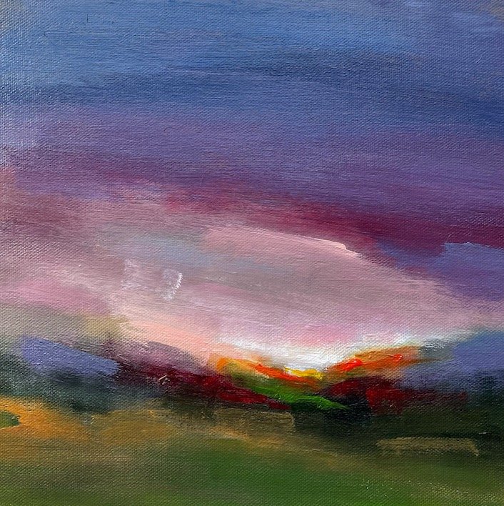 Abstract landscape painting by Mary Burtenshaw_Spellbound Spring.JPG