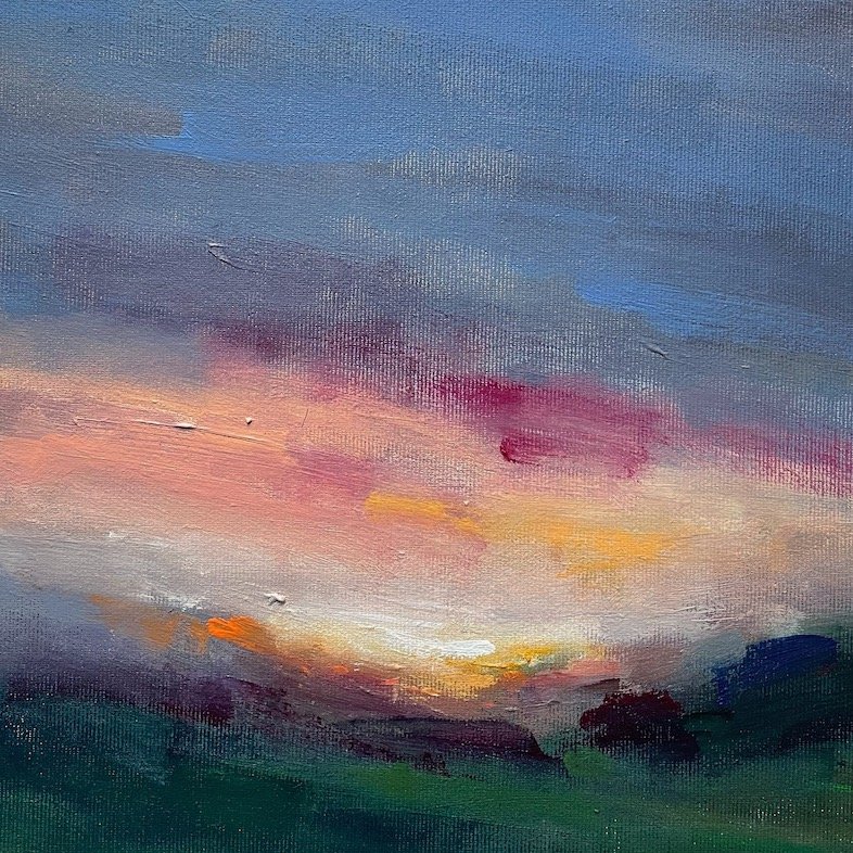 Abstract landscape painting by mary burtenshaw_Nightfall Echo.JPG