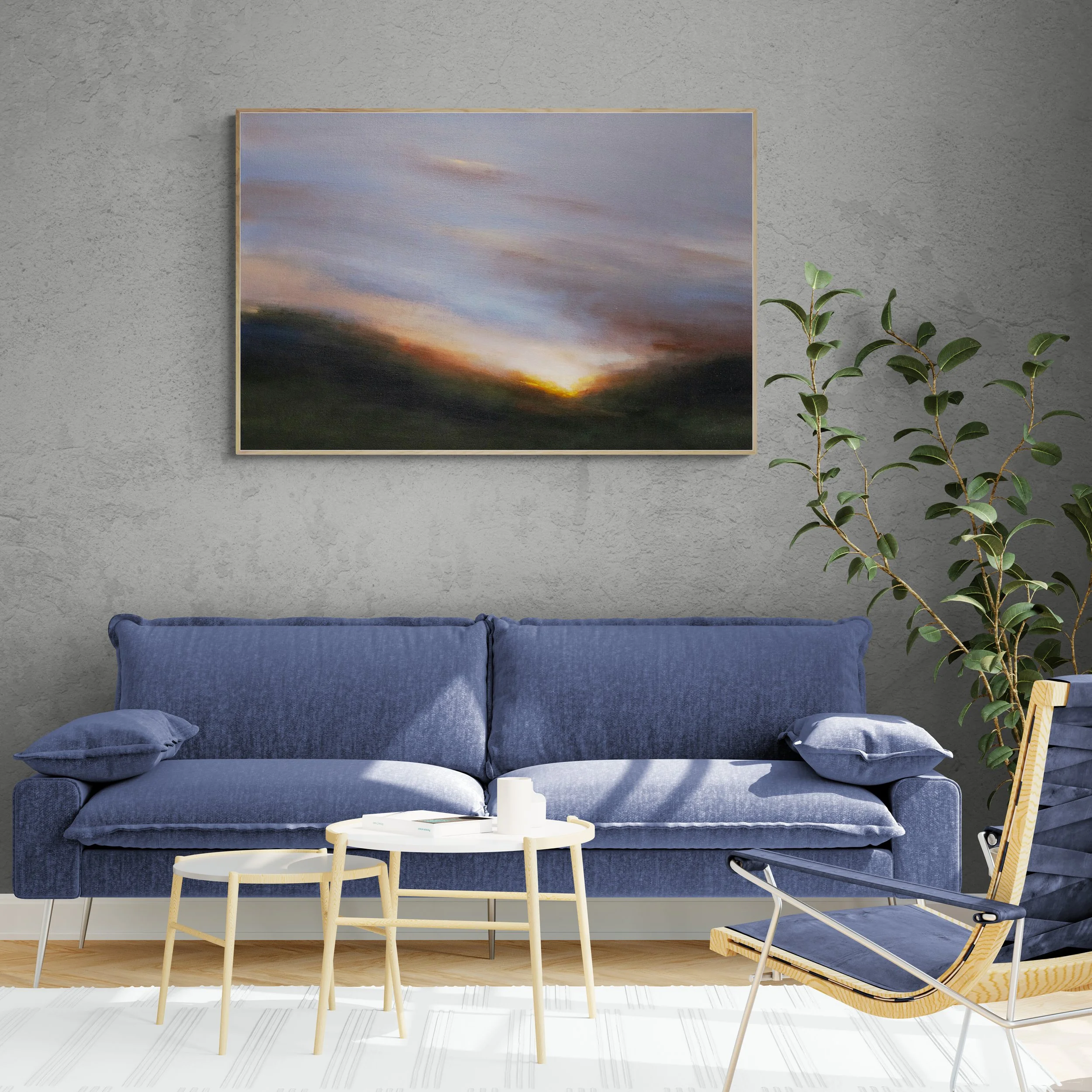 Whispering Dawn impression large landscape painting by Mary Burtenshaw