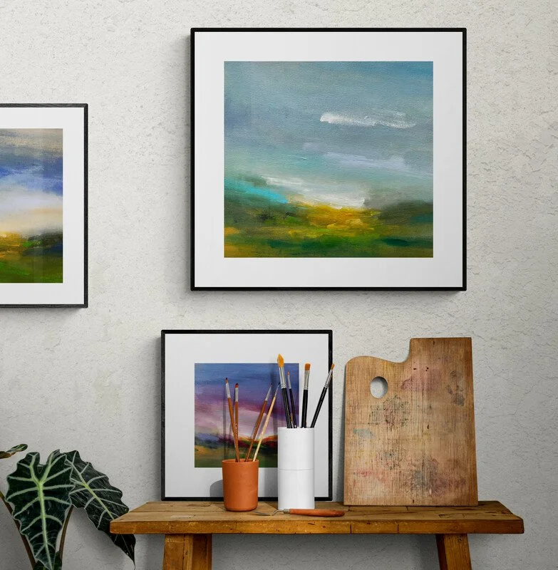 Sunlit Breath abstract landscape painting by Mary Burtenshaw