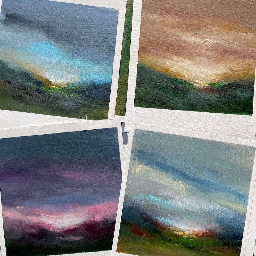 A selection of my affordable abstract landscape canvas paintings.