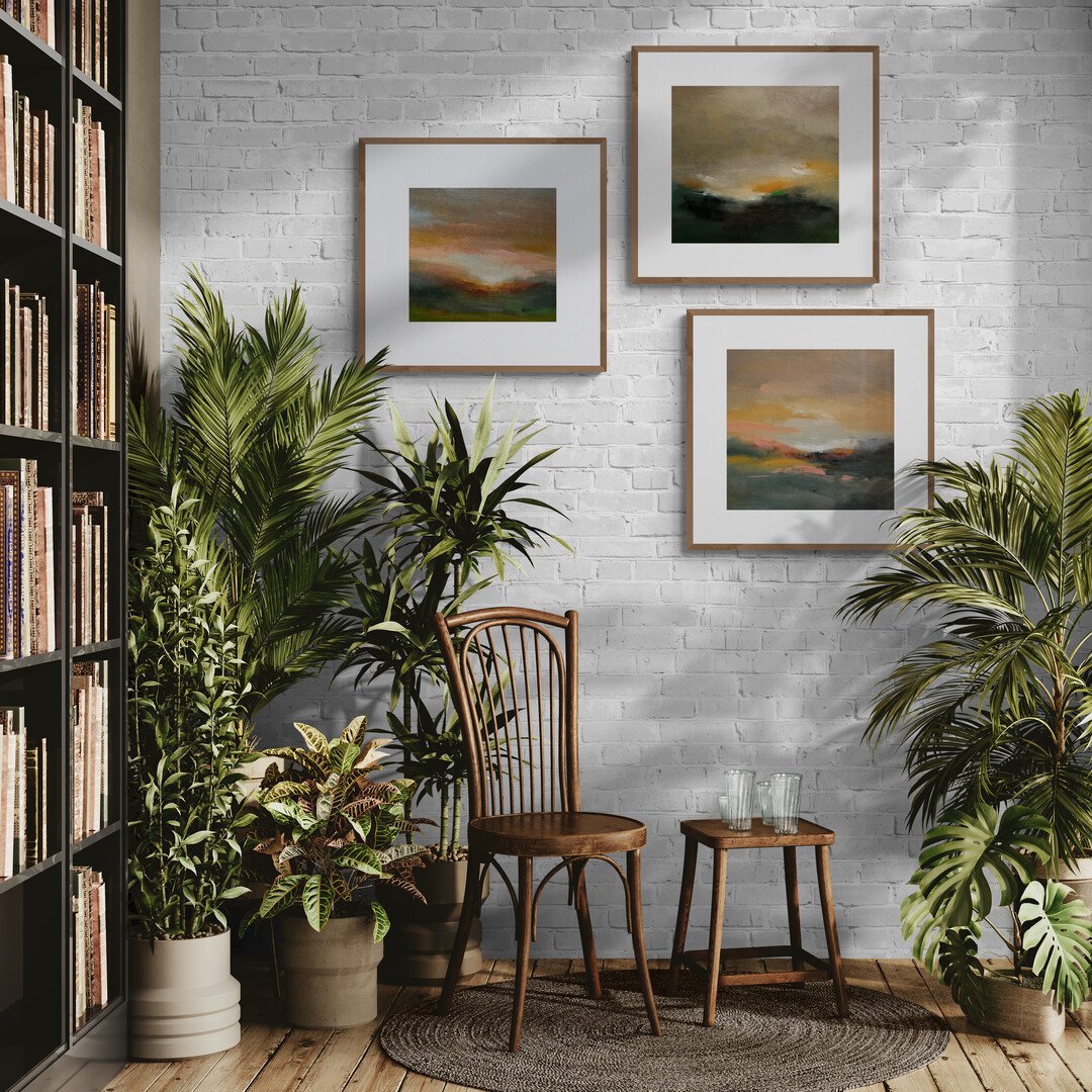 How different can three beautiful sunset paintings be?