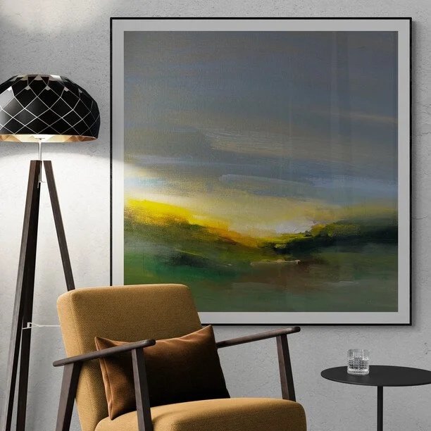 Here’s another small abstract painting: Sunburst Morning