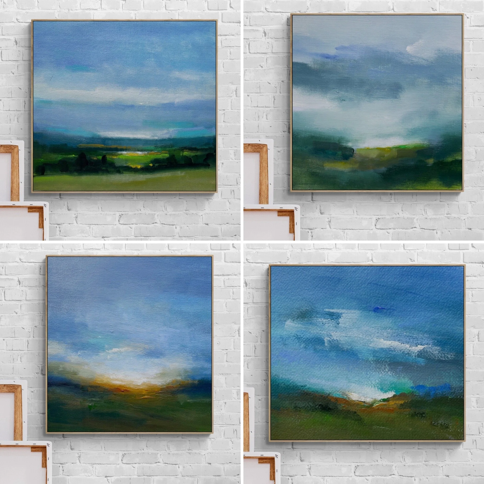 A small selection of paintings on canvas and paper inspired by the British countryside.