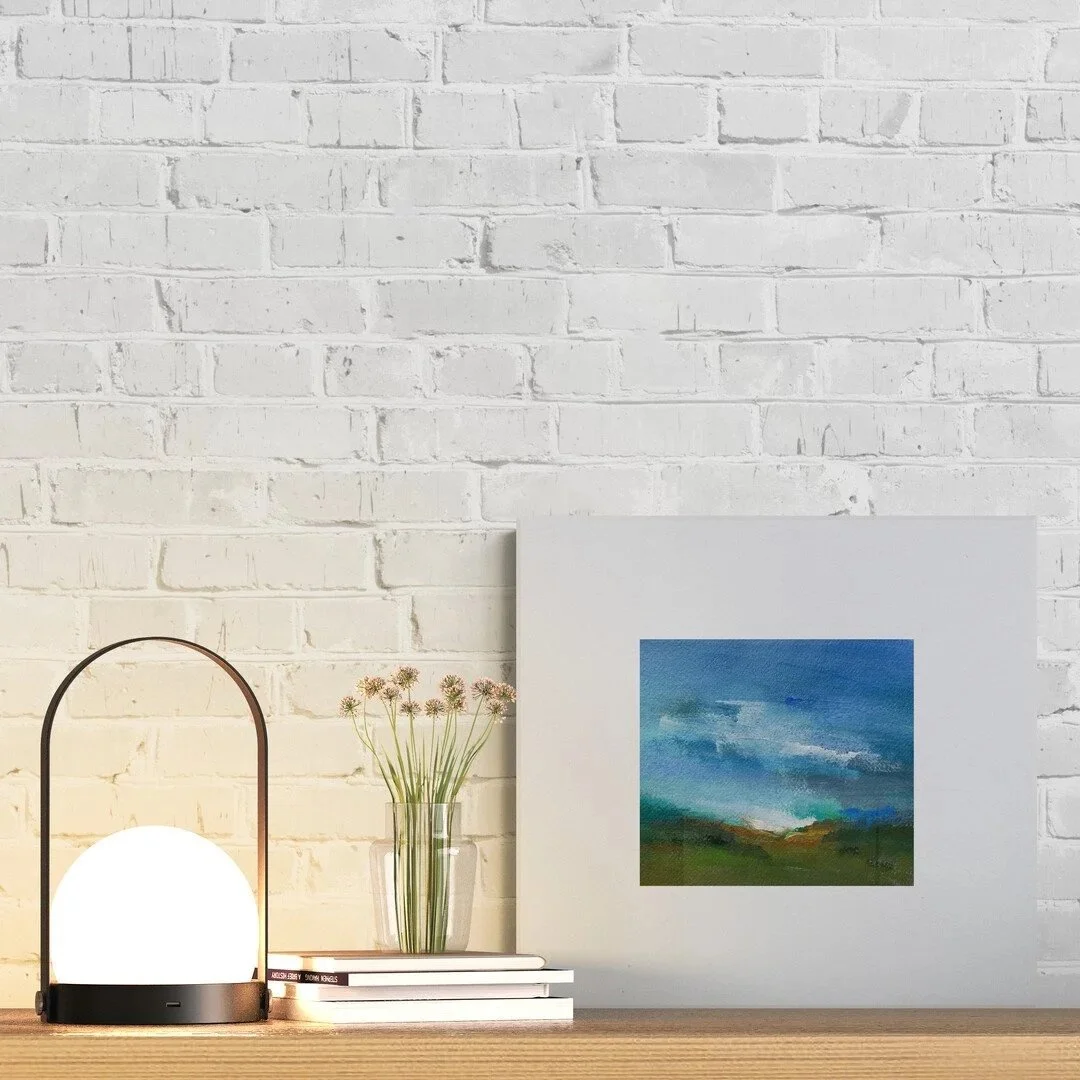 Gentle Showers - Small Abstract Painting on Paper