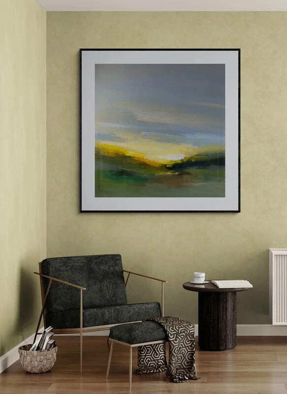 Sunburst Morning Abstract landscape painting by Mary Burtenshaw .jpg