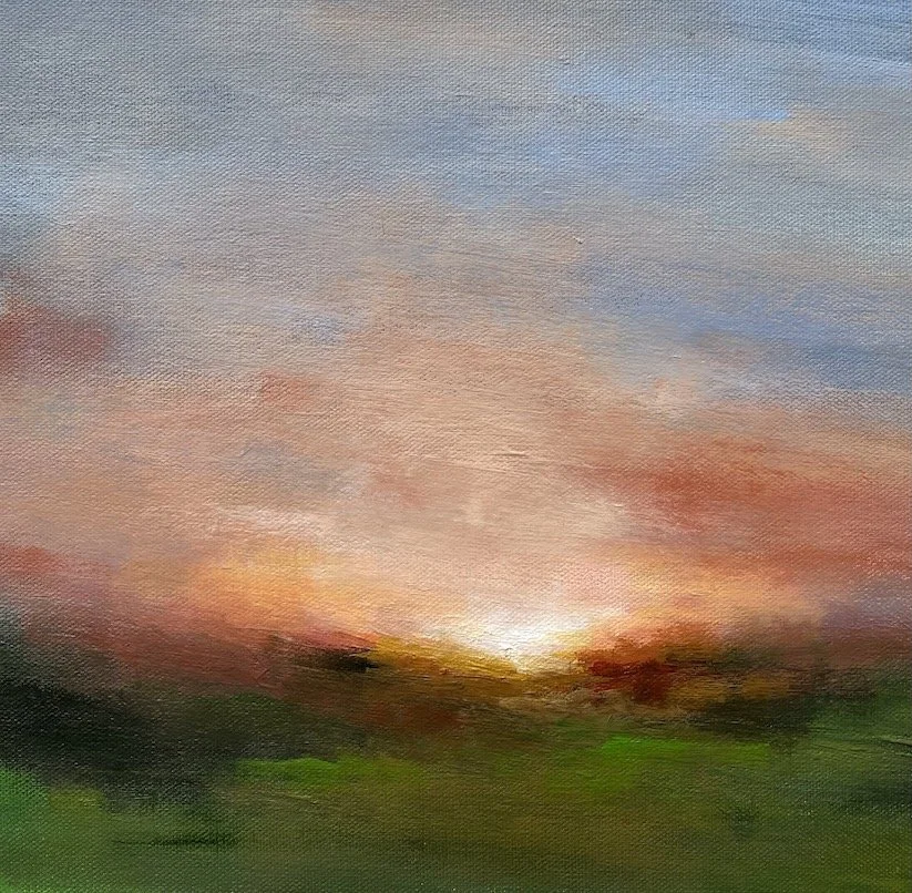 Everlasting Summer Abstract Landscape Painting by Mary Burtenshaw