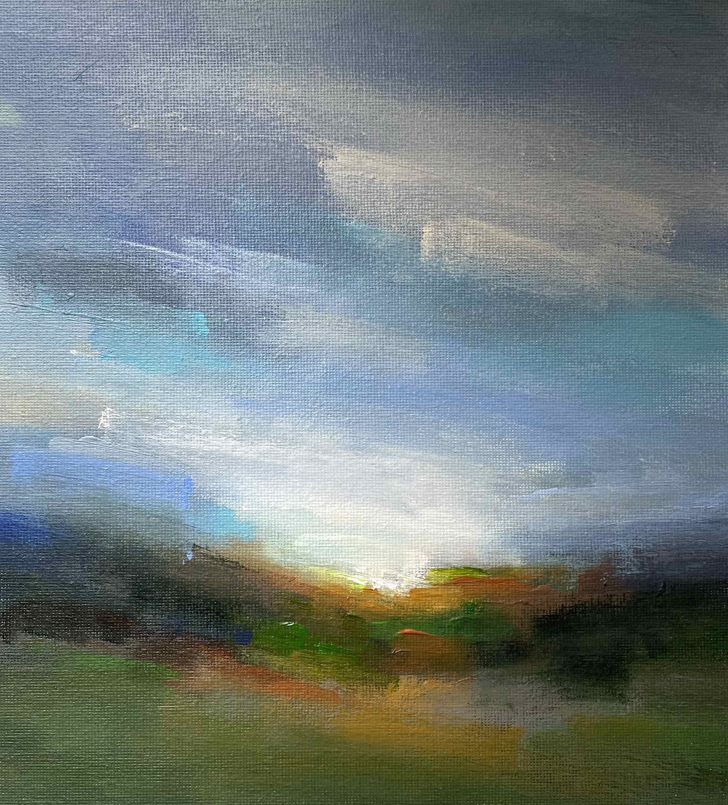 Summer's Eve abstract landscape painting by Mary Burtenshaw