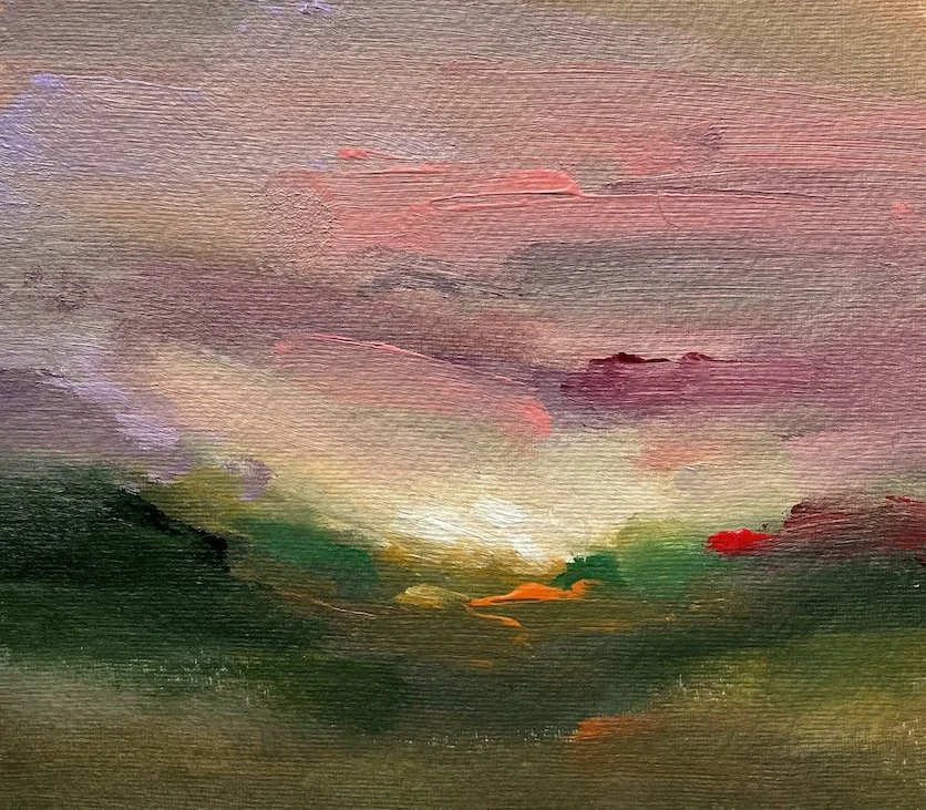 Acrylic landscape painting on paper by mary burtenshaw_cascade breeze.JPG