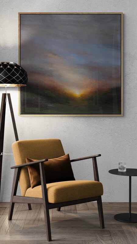 Twilight Ebb impressionist atmospheric landscape painting by Mary Burtenshaw