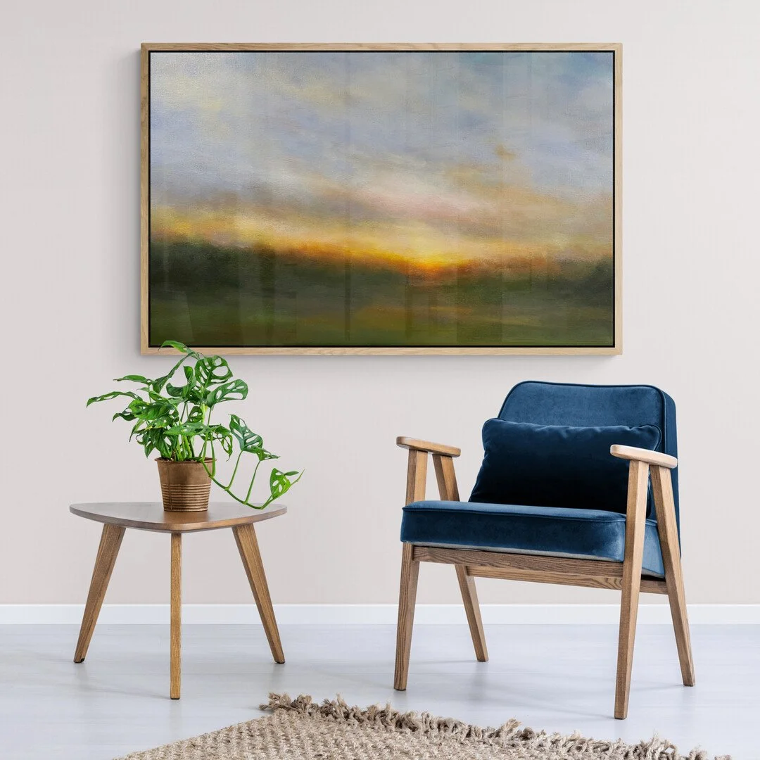 Melancholy Sun large impressionist landscape painting by Mary Burtenshaw