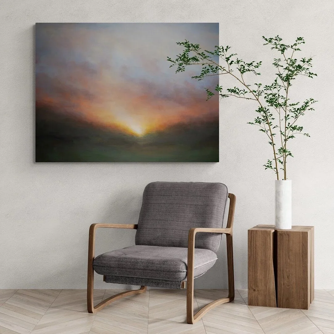 Evening Radiance impressionist landscape painting by Mary Burtenshaw