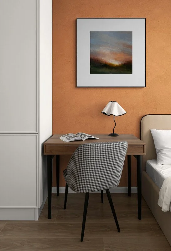 Evening Lull abstract landscape painting by Mary Burtenshaw