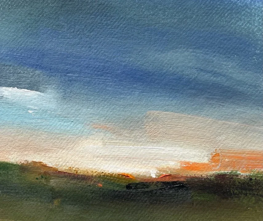 Sun Dance small painting on paper by Mary Burtenshaw