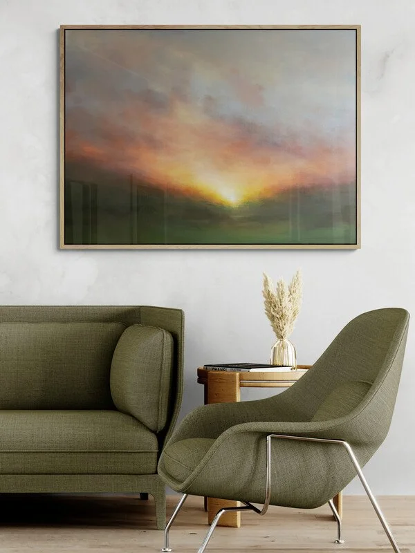 Evening Radiance large impressionist landscape painting by Mary Burtenshaw