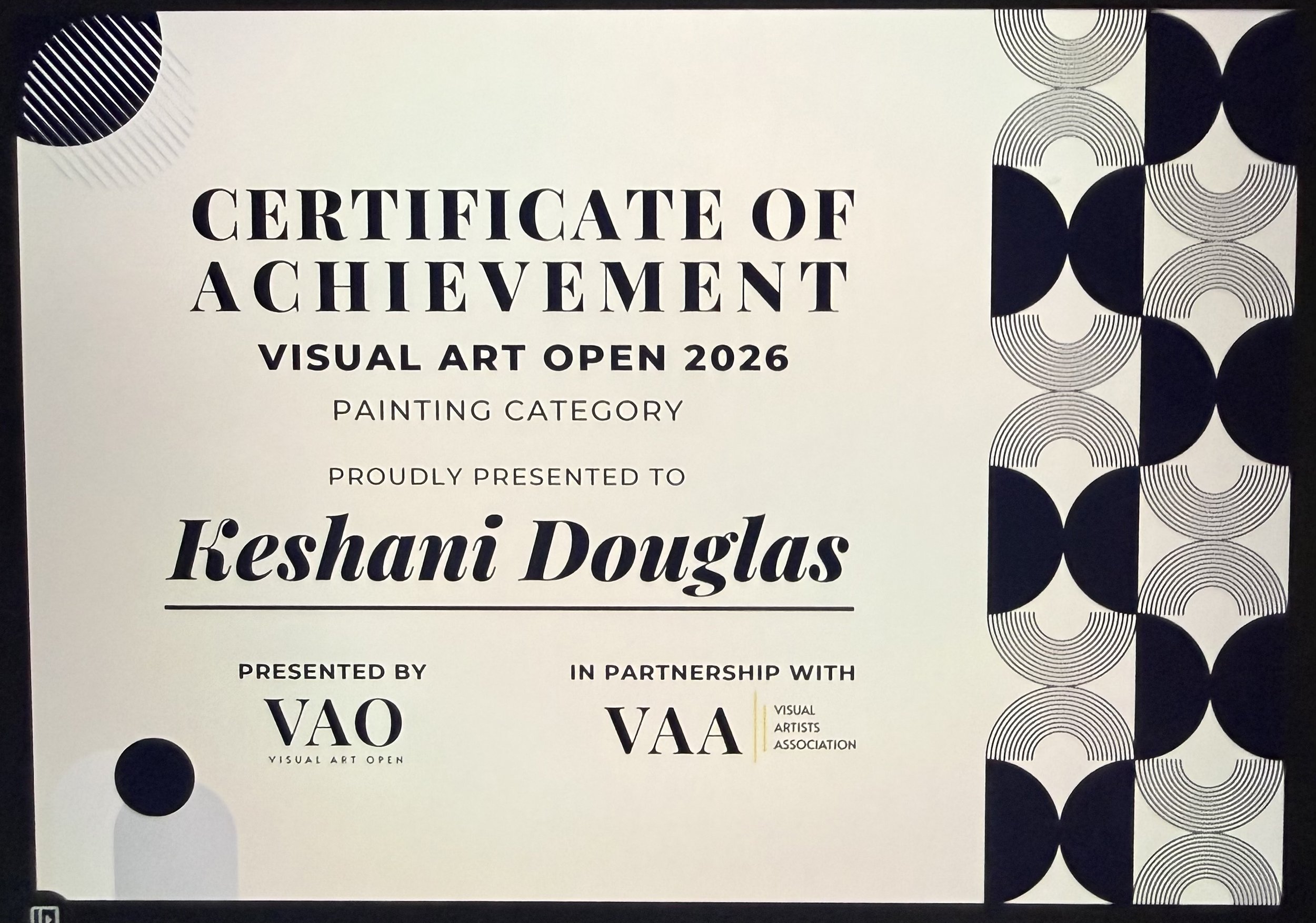 SHORTLISTED - VISUAL ARTS OPEN 2026