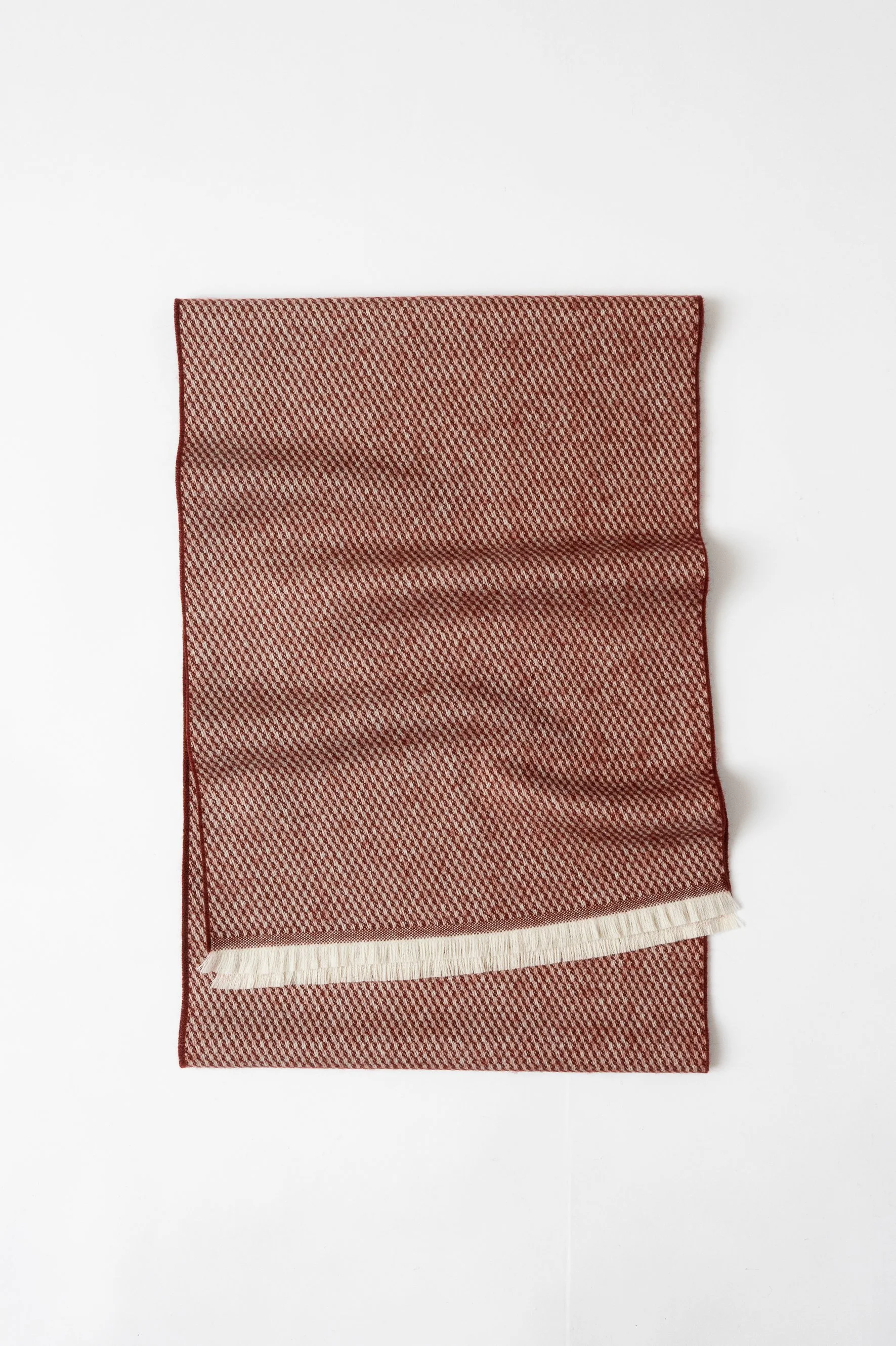 Sciarpa in pura lana con texture | Bordeaux