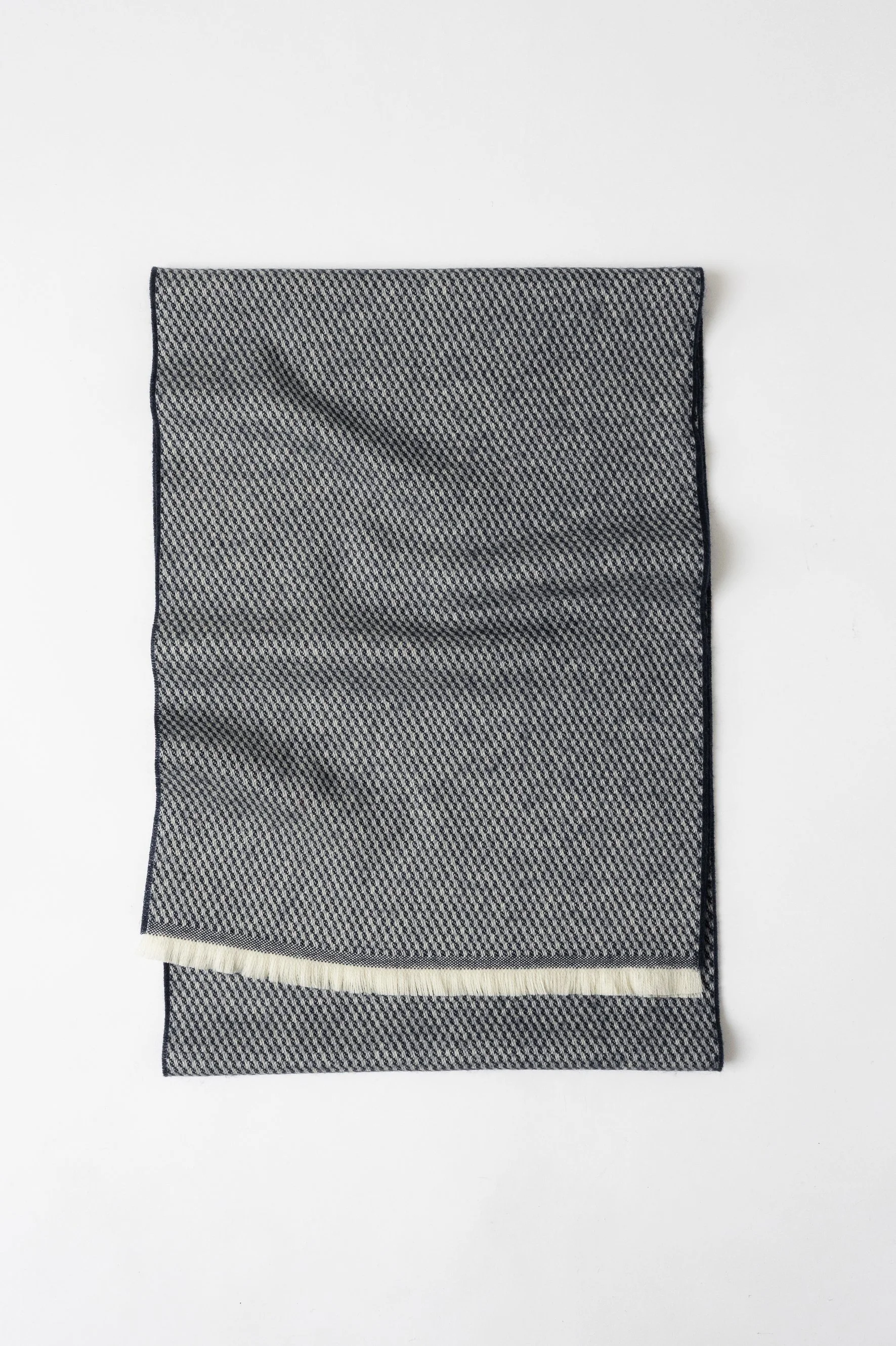 Sciarpa in pura lana con texture | Blu