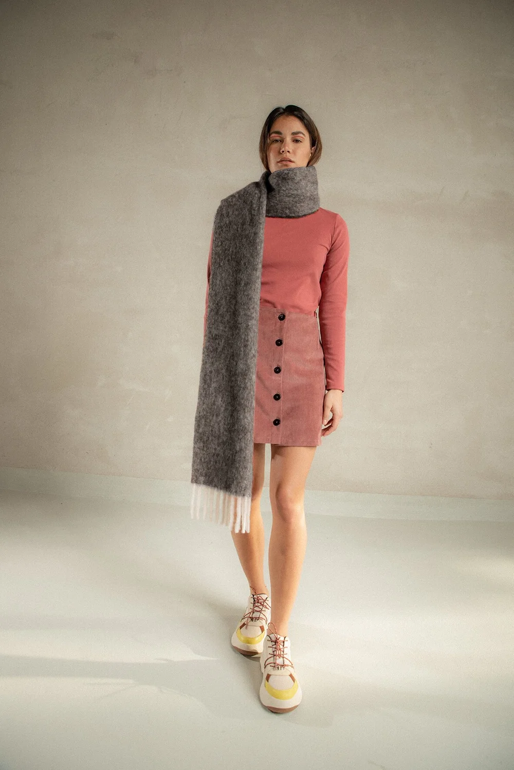 Alpaca Sciarpa Lana Bordeaux Alpaca Sciarpa Bordeaux Donna DOUUOD