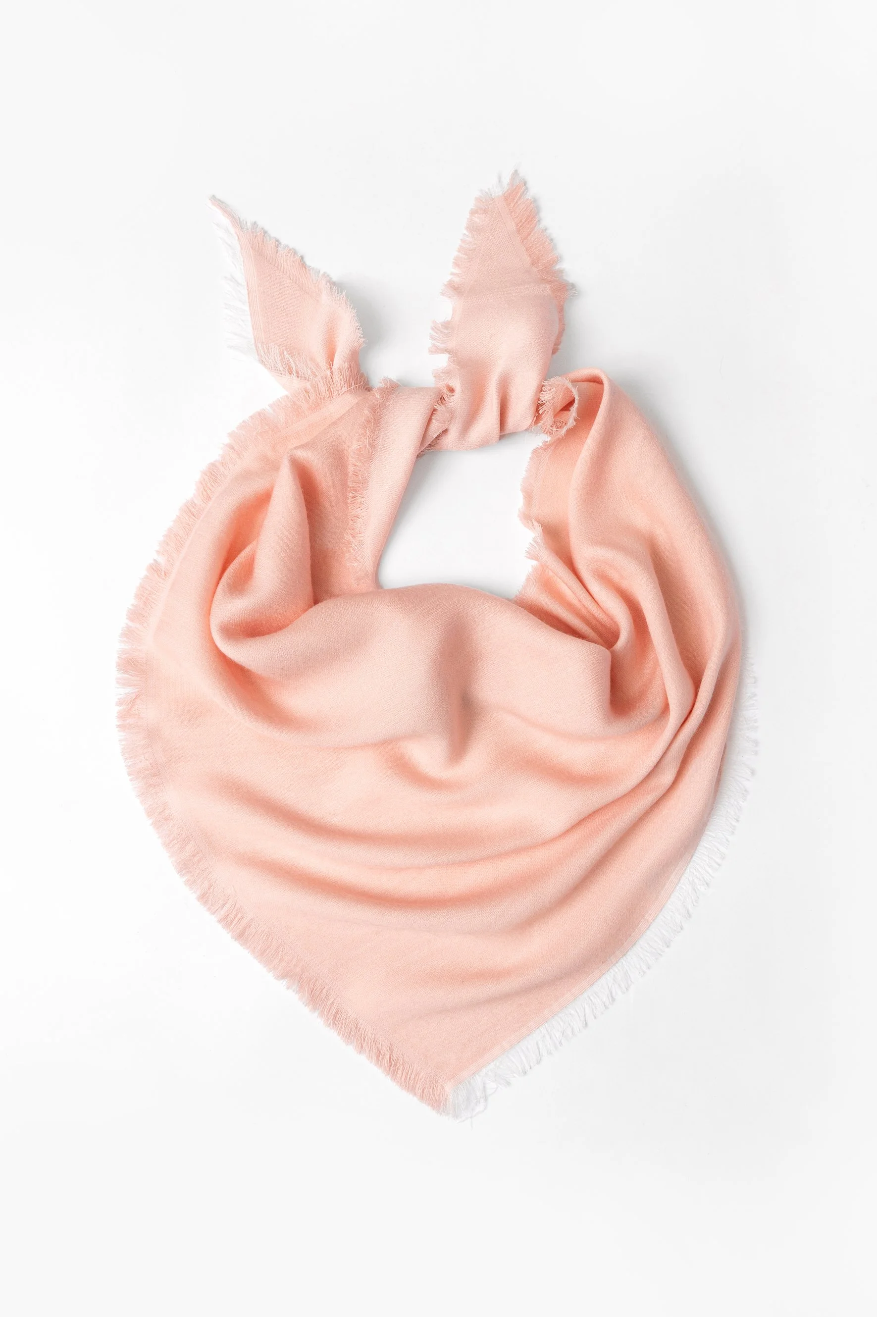 Bandana triangolare in lana e viscosa | Rosa chiaro