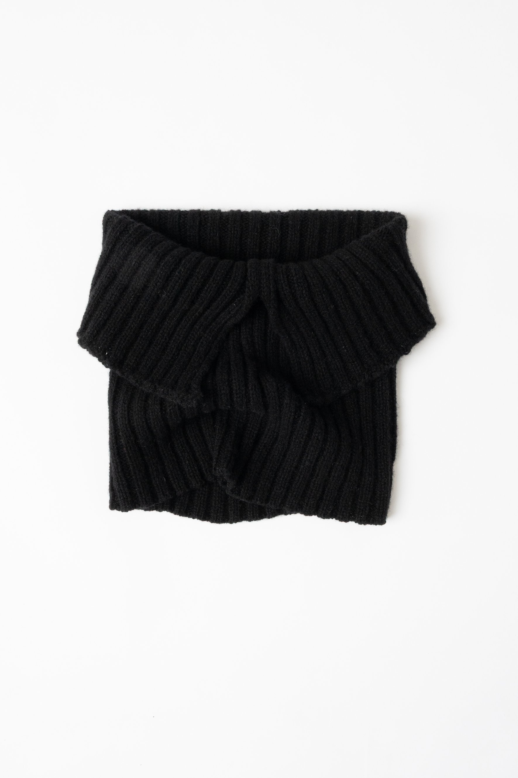 Collo multiuso in maglia di puro cashmere | Nero