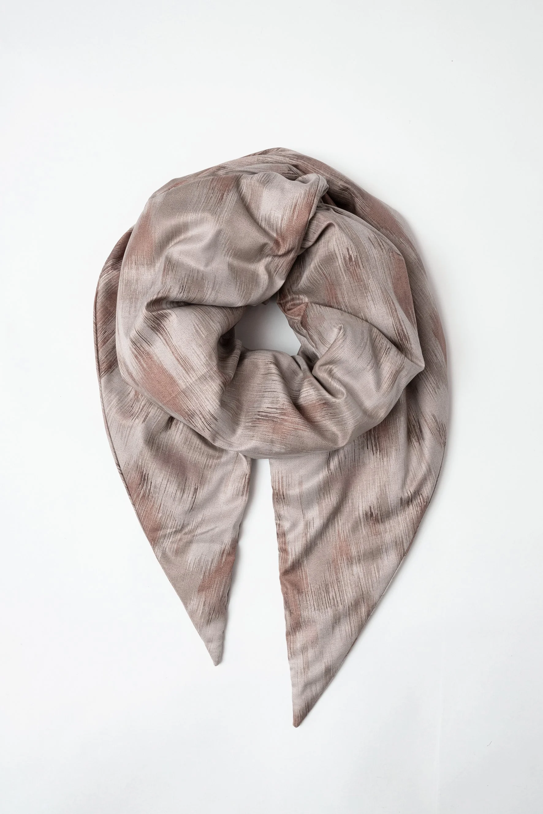 Sciarpa imbottita waterproof a punta | Stampa Beige