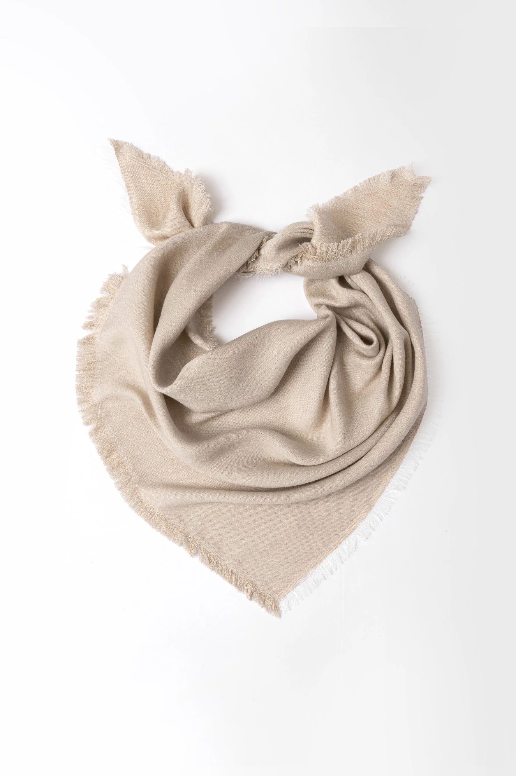 Bandana triangolare in lana e viscosa | Beige