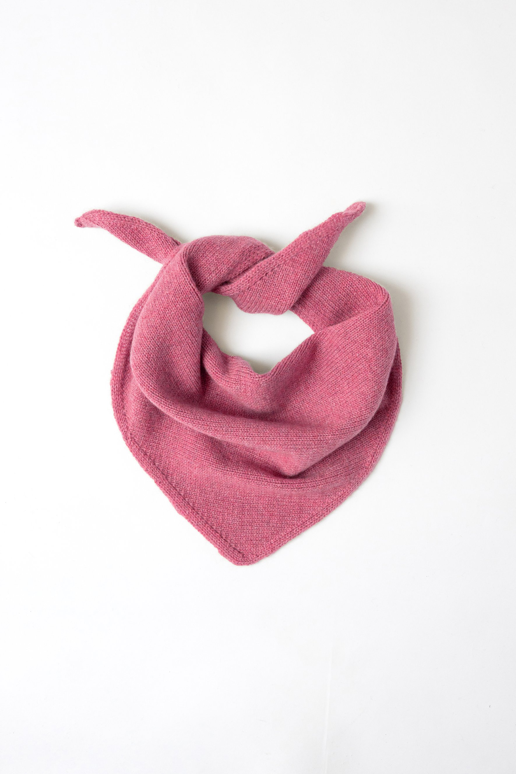 Bandana triangolare di maglia in puro cashmere | Blush