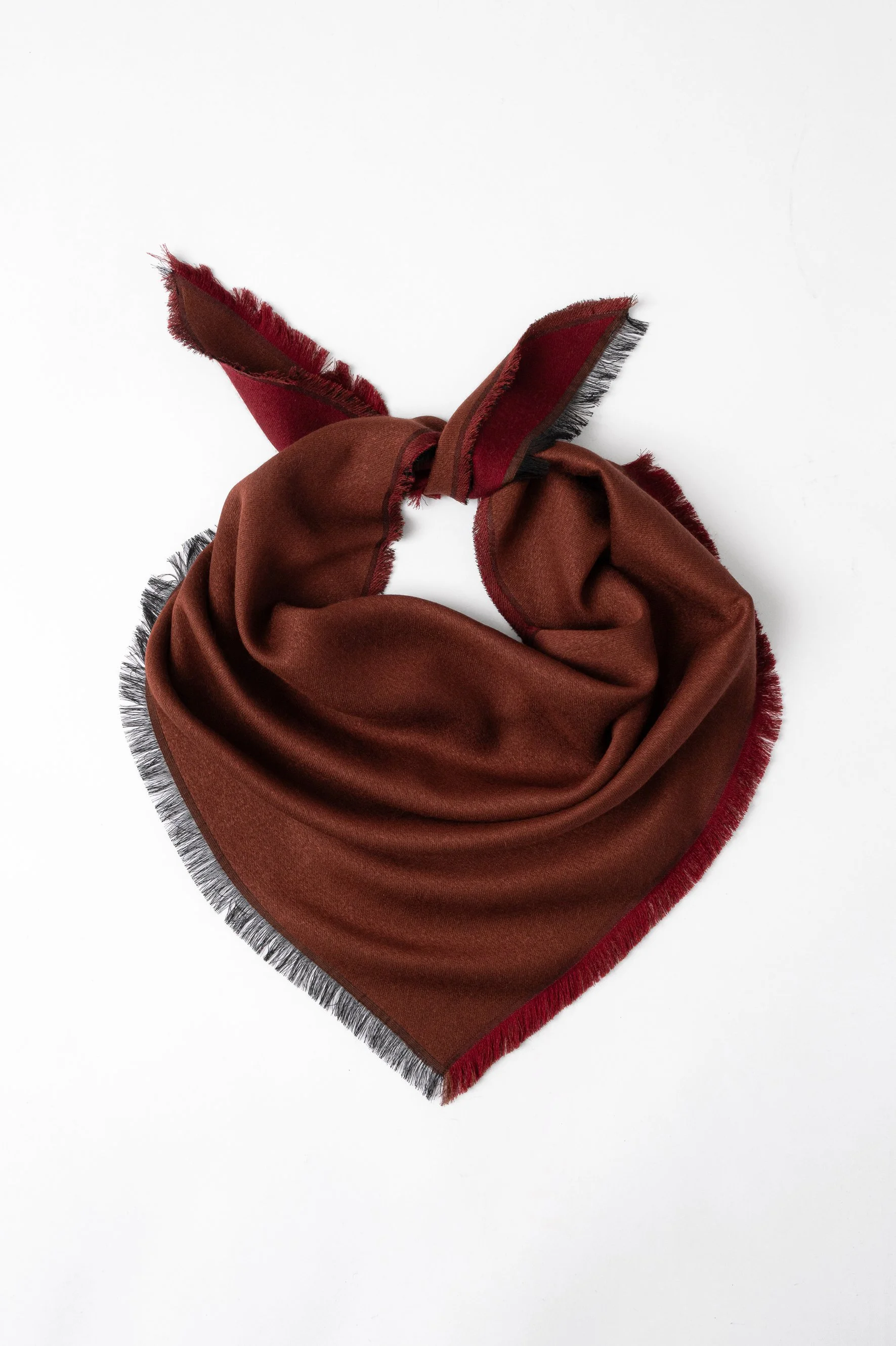 Bandana triangolare in lana e viscosa | Bordeux