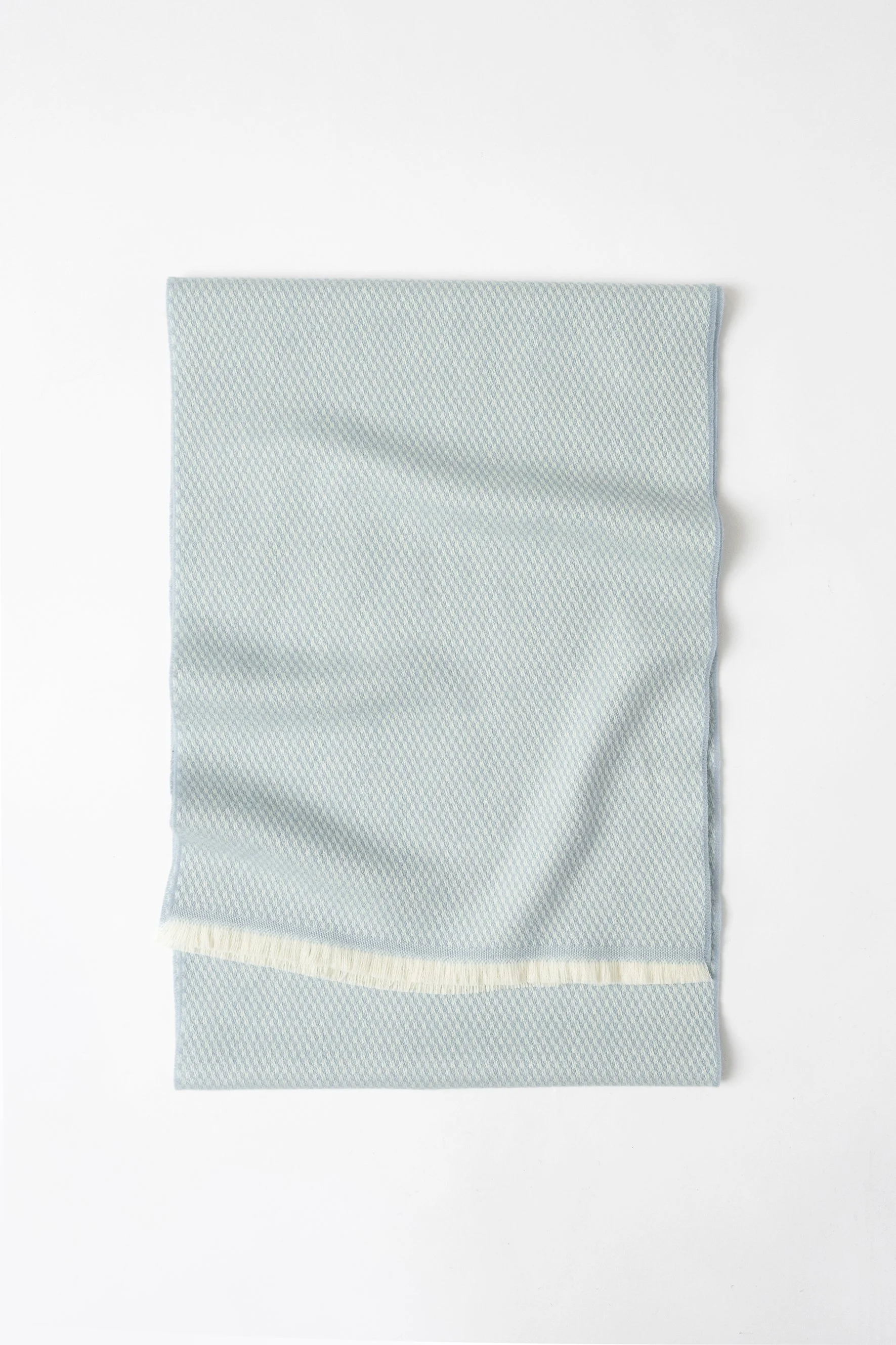 Sciarpa in pura lana con texture | Azzurro