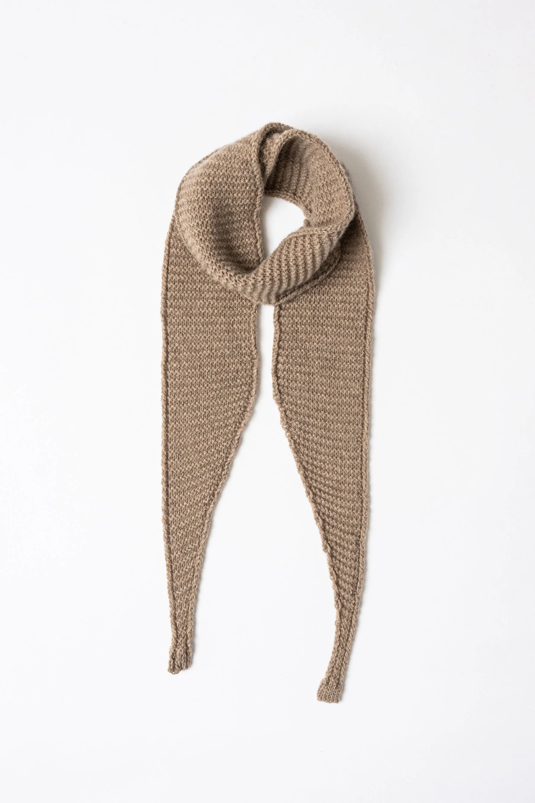 Sciarpa stretta in maglia di puro cashmere | Beige