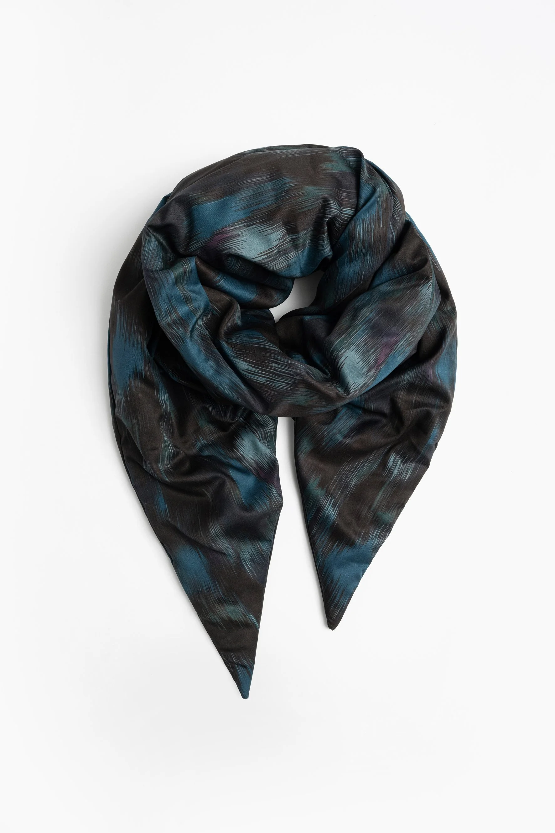 Sciarpa imbottita waterproof a punta | Stampa Navy