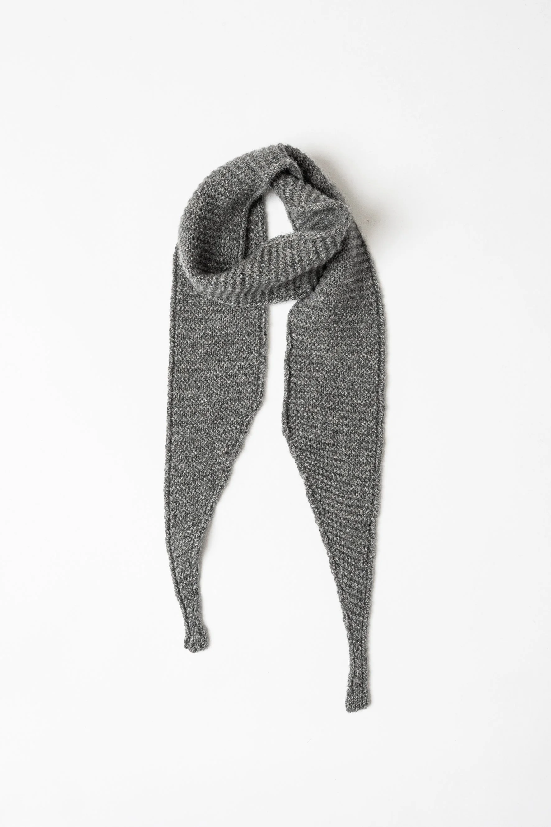 Sciarpa stretta in maglia di puro cashmere | Grigio Chiaro