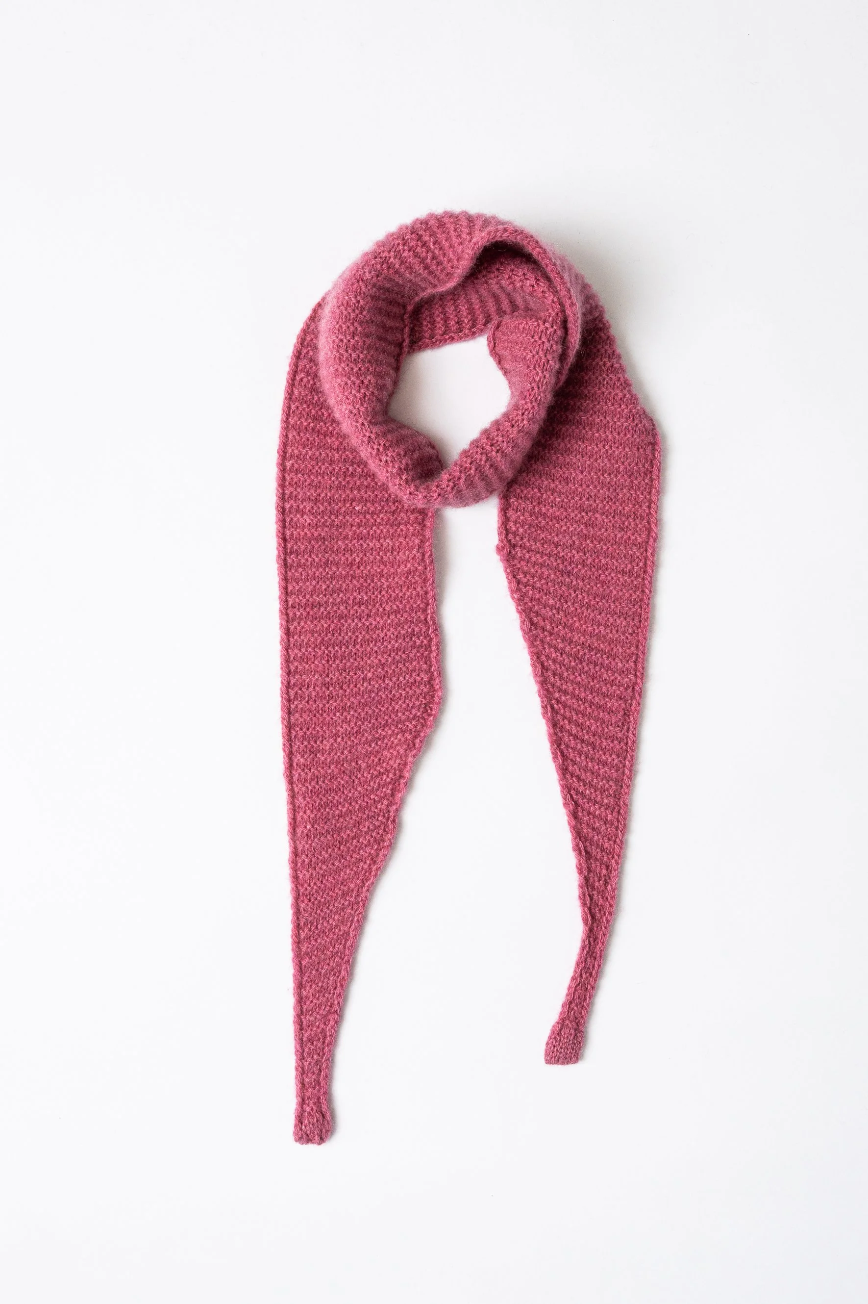 Sciarpa stretta in maglia di puro cashmere | Rosa