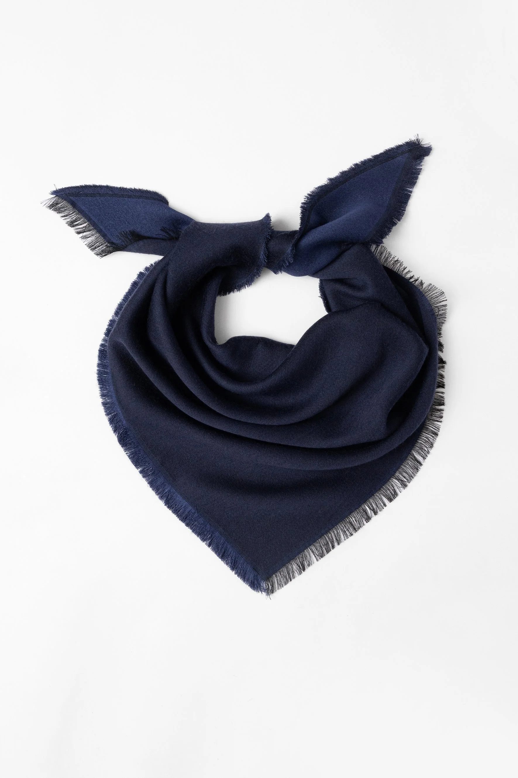 Bandana triangolare in lana e viscosa | Blu notte