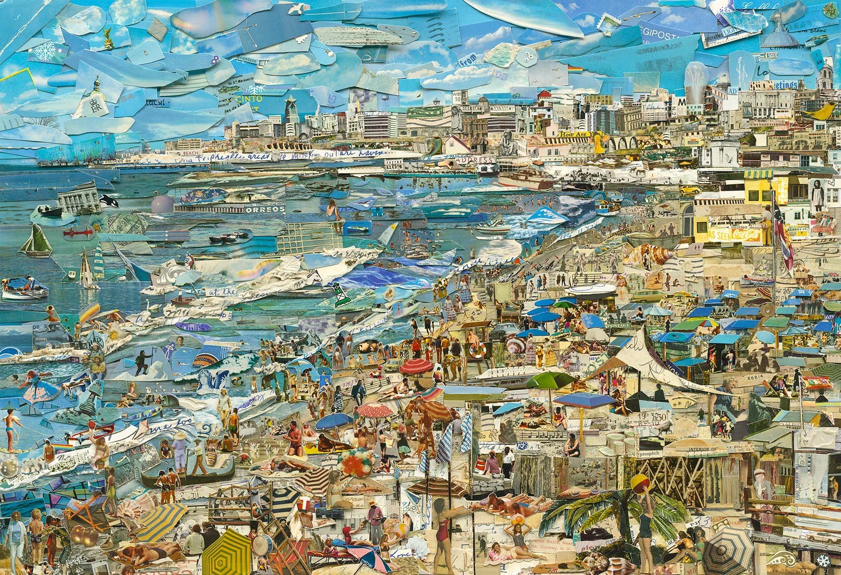  Vik Muniz,  Beach (from Postcards from Nowhere) , 2014. Digital C-print. 71 x 103.7 inches.  