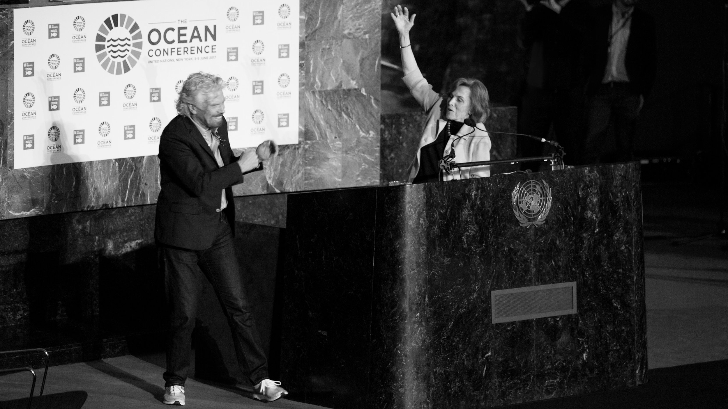  Richard Branson in adidas Parley shoes, Dr. Sylvia Earle 