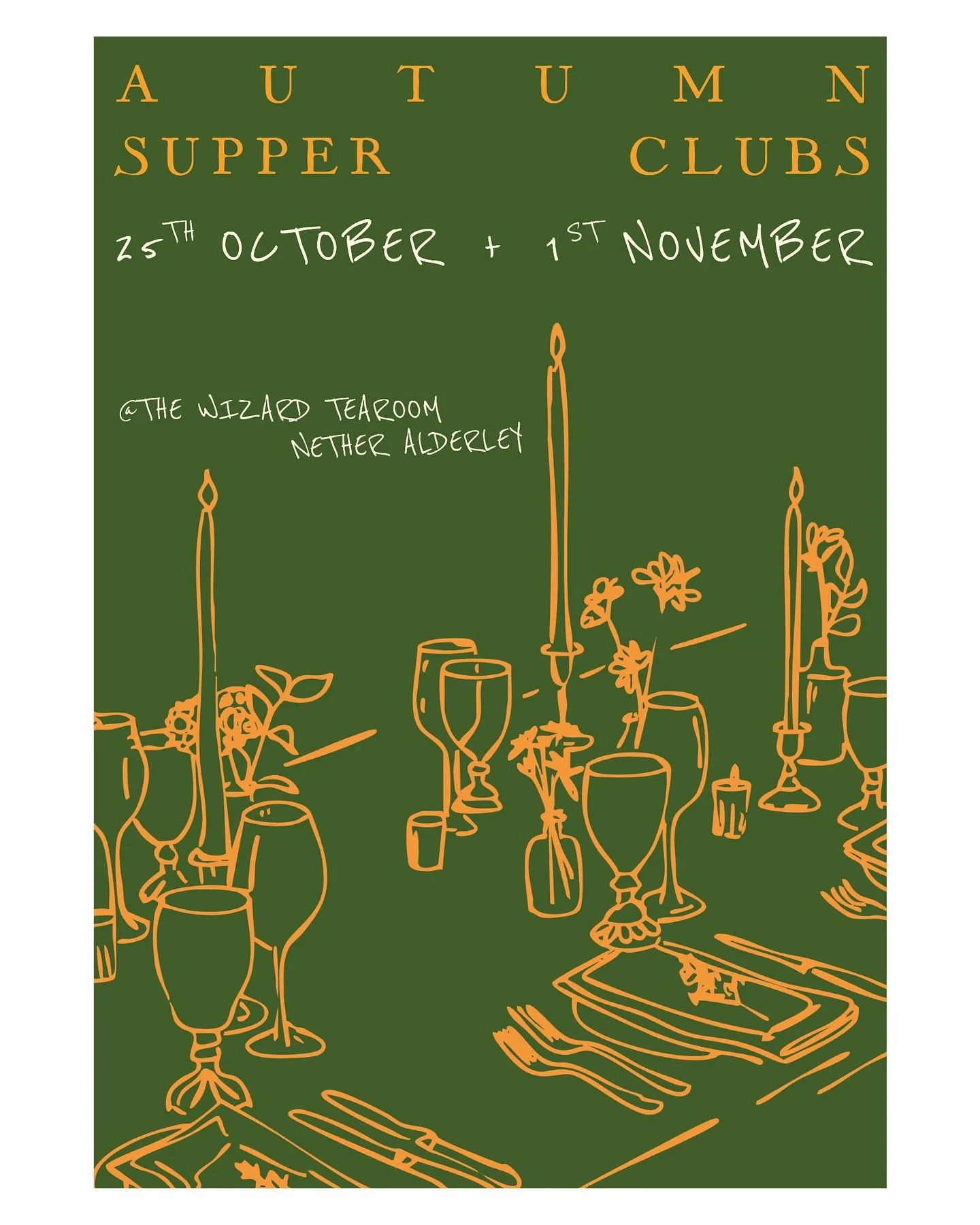 AUTUMN SUPPER CLUBS 🍁

Our supper clubs are BACK by popular demand at @thewizardtearoom in October! 

Join us for an evening of seasonal plates, celebrating the change from summer into autumn. Plantbased dining inspired by crisp mornings and cosy ev